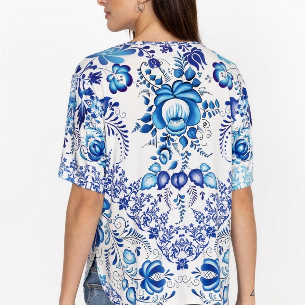 Johnny Was Janie Favorite Oversized Cropped Tee – Size XS - Picture 3 of 7